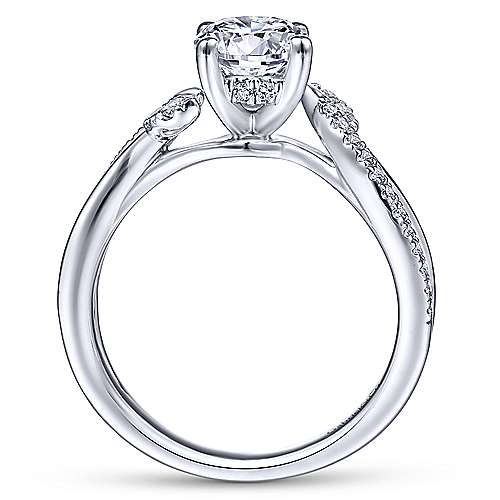 Gabriel &amp; Co 14K White Gold Round Diamond Engagement Ring  ER14509R4W44JJ