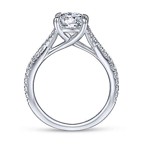 Gabriel & Co 18K White Gold Round Diamond Engagement Ring ER14517R6W83JJ