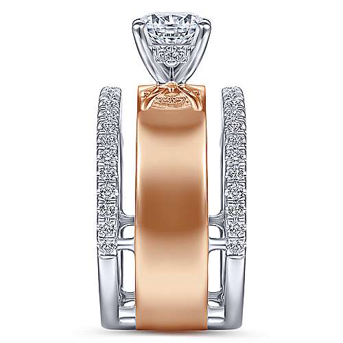 Gabriel &amp; Co 14K White Rose Gold Round Diamond Engagement Ring  ER14605R4T44JJ