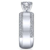 Gabriel & Co 14K White Gold Round Diamond Wide Band Engagement Ring  ER14611R4W44JJ