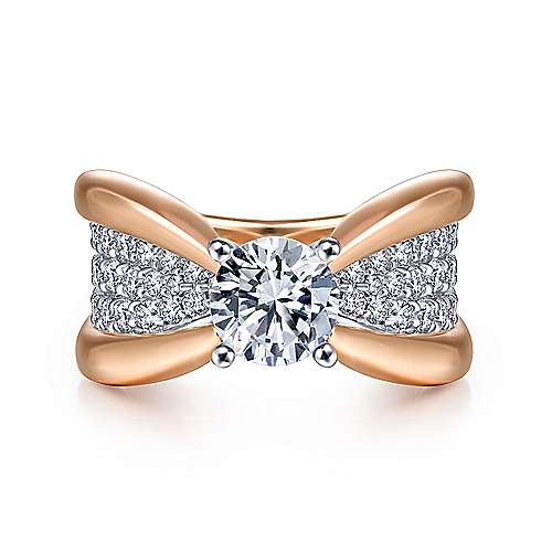 Gabriel &amp; Co 14K White Rose Gold Round Diamond Engagement Ring  ER14612R4T44JJ