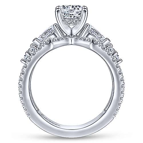 Gabriel &amp; Co 14K White Gold Round Diamond Engagement Ring  ER14616R4W44JJ