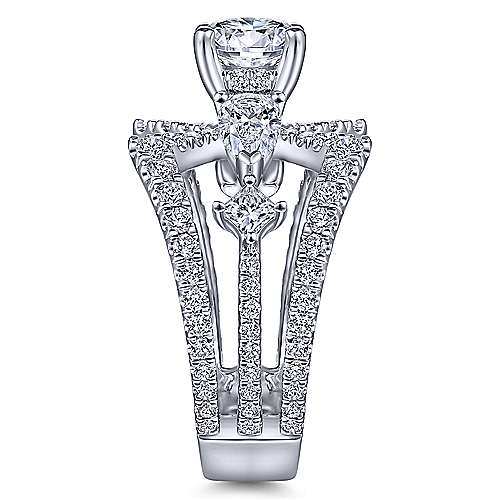 Gabriel &amp; Co 14K White Gold Round Diamond Engagement Ring  ER14616R4W44JJ