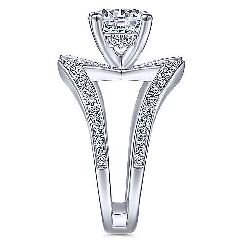 Gabriel &amp; Co 14K White Gold Round Split Shank Diamond Engagement Ring  ER14617R6W44JJ