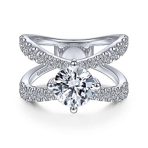 Gabriel & Co 14K White Gold Round Diamond Engagement Ring  ER14618R6W44JJ