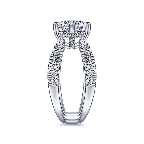 Gabriel & Co 14K White Gold Round Diamond Engagement Ring  ER14618R6W44JJ