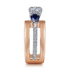 Gabriel & Co 14K WhiteRose Gold Round 3 Stone Sapphire and Diamond Engagement Ring  ER14621R4T44SA