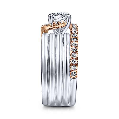 Gabriel & Co 14K White Rose Gold Round Diamond Engagement Ring  ER14630R4T44JJ