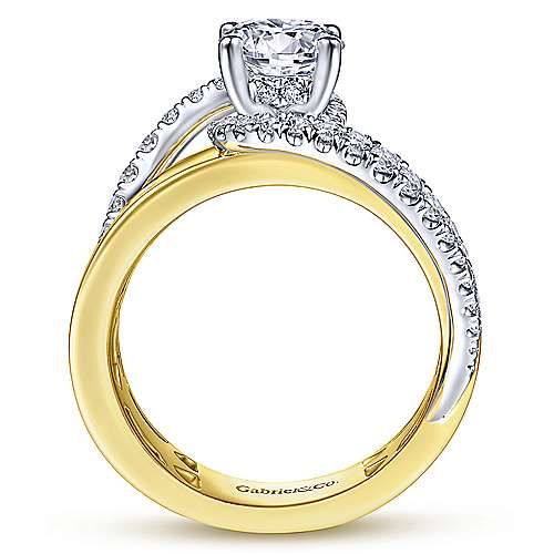 Gabriel & Co 14K WhiteYellow Gold Round Bypass Diamond Engagement Ring ER14632R4M44JJ