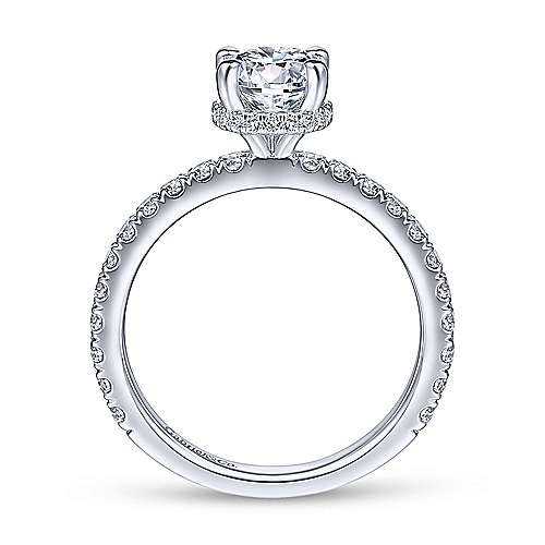 Gabriel & Co 14K White Gold Round Diamond Engagement Ring  ER14649R4W44JJ
