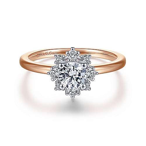 Gabriel & Co 14K White-Rose Gold Round Diamond Halo Engagement Ring ER14661R2T44JJ