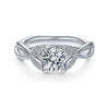 Gabriel & Co 14K White Gold Round Twisted Diamond Engagement Ring ER14663R3W44JJ