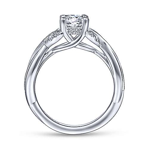 Gabriel & Co 14K White Gold Round Twisted Diamond Engagement Ring ER14663R3W44JJ