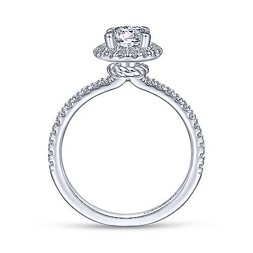 Gabriel & Co 14K White Gold Round Diamond Halo Engagement Ring ER14664R3W44JJ