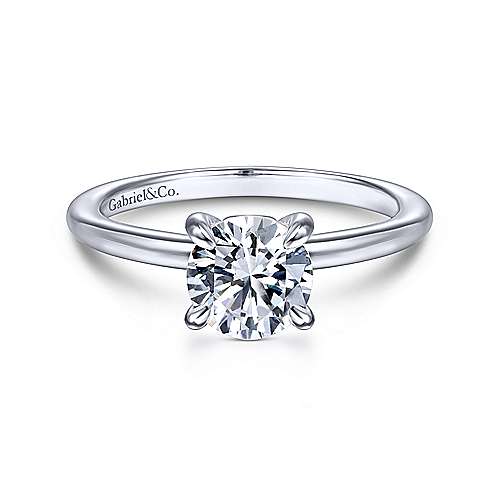 Gabriel &amp; Co 14K White Gold Round Diamond Engagement Ring  ER14684R4W4JJJ
