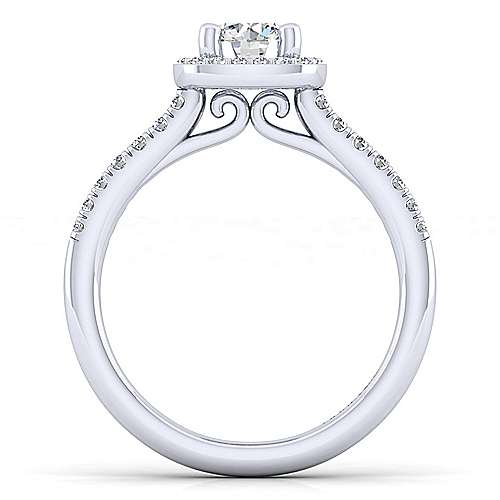 Gabriel & Co 14K White Gold Round Diamond Halo Engagement Ring ER14705R3W44JJ