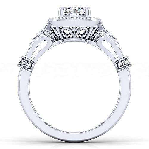 Gabriel & Co 14K White Gold Round Diamond Halo Engagement Ring ER14706R3W44JJ