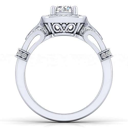 Gabriel & Co 14K White Gold Round Diamond Halo Engagement Ring ER14706R3W44JJ