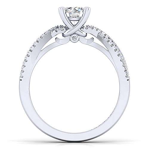 Gabriel & Co 14K White Gold Round Twisted Diamond Engagement Ring ER14709R3W44JJ