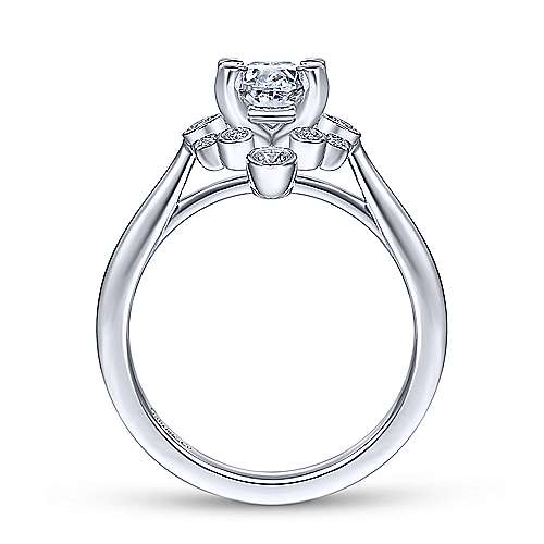 Gabriel & Co 14K White Gold Oval Diamond Halo Engagement Ring ER14723O4W44JJ