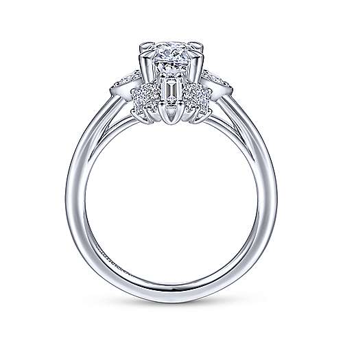 Gabriel & Co 14K White Gold Oval Diamond Halo Engagement Ring ER14724O4W44JJ