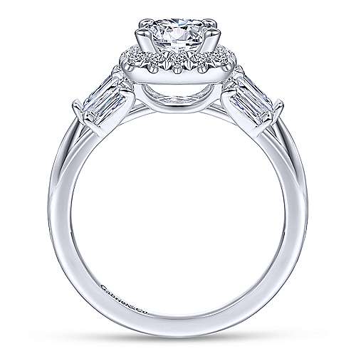 Gabriel & Co 14K White Gold Round Diamond Halo Engagement Ring ER14728R4W44JJ