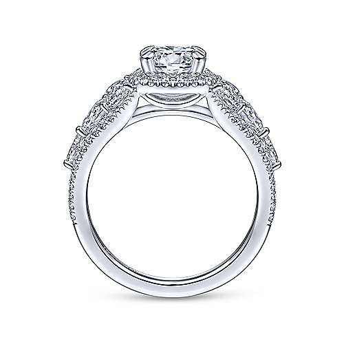 Gabriel & Co 14K White Gold Round Diamond Halo Engagement Ring ER14729R4W44JJ