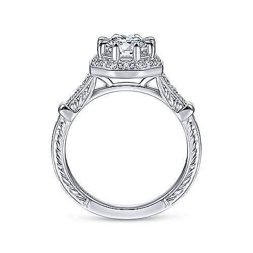 Gabriel & Co 14K White Gold Round Diamond Halo Engagement Ring ER14757R4W44JJ