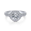 Gabriel & Co 14K White Gold Round Diamond Halo Engagement Ring ER14757R4W44JJ