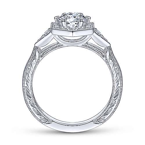 Gabriel & Co 14K White Gold Round Diamond Halo Engagement Ring ER14761R3W44JJ