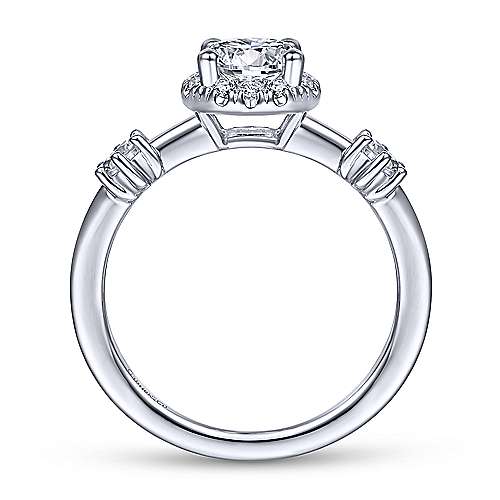 Gabriel & Co 14K White Gold Round Diamond Halo Engagement Ring ER14778R3W44JJ