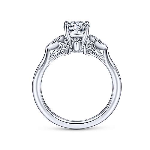 Gabriel & Co 14K White Gold Round Diamond Halo Engagement Ring ER14780R3W44JJ