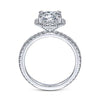 Gabriel & Co 18K White Gold Octagonal Halo Round Diamond Engagement Ring  ER14928R6W83JJ