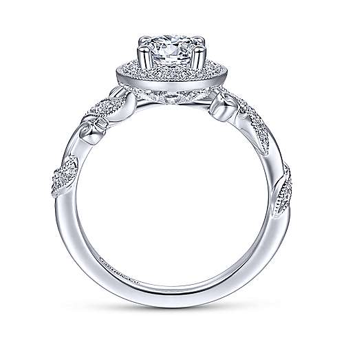 Gabriel & Co 14K White Gold Round Diamond Halo Engagement Ring ER14960R3W44JJ