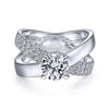 Gabriel & Co 14K White Gold Round Criss Cross Shank Diamond Engagement Ring ER14963R4W44JJ