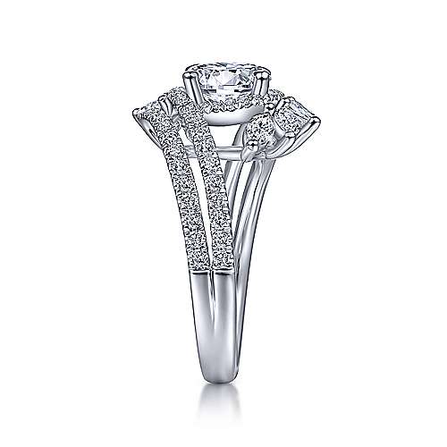 Gabriel & Co 14K White Gold Round Halo Diamond Bypass Engagement Ring ER14967R6W44JJ