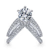 Gabriel & Co 14K White Gold Free Form Round Diamond Engagement Ring  ER15013R6W44JJ
