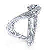 Gabriel & Co 14K White Gold Free Form Round Diamond Engagement Ring  ER15013R6W44JJ