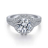 Gabriel & Co 18K White Gold Round Diamond Halo Engagement Ring ER15017R8W83JJ