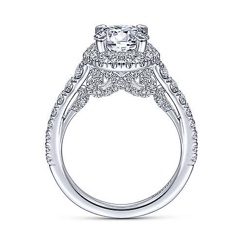 Gabriel & Co 18K White Gold Round Diamond Halo Engagement Ring ER15021R6W83JJ
