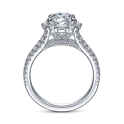 Gabriel & Co 14K White Gold Round Diamond Halo Engagement Ring ER15030R6W44JJ