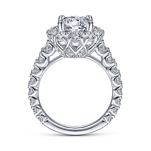 Gabriel & Co 14K White Gold Round Diamond Halo Engagement Ring ER15042R6W44JJ