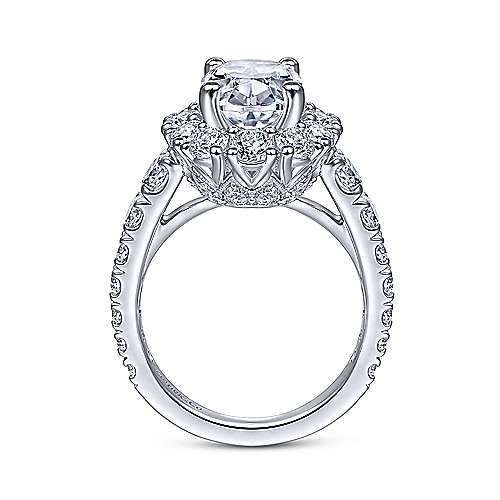 Gabriel & Co 14K White Gold Oval Diamond Halo Engagement Ring ER15043O10W44JJ