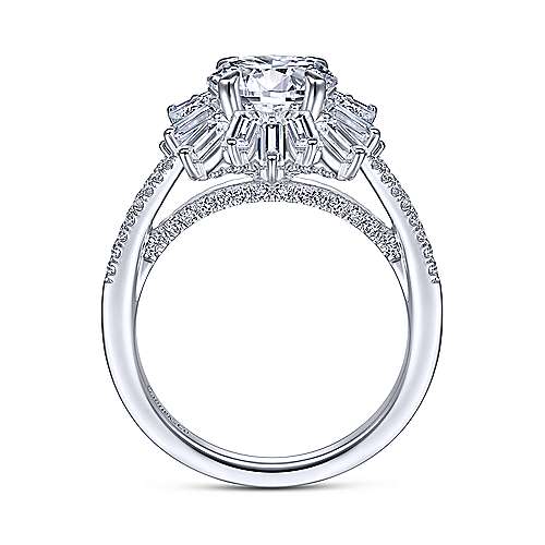 Gabriel & Co 14K White Gold Round Diamond Halo Engagement Ring ER15044R8W44JJ