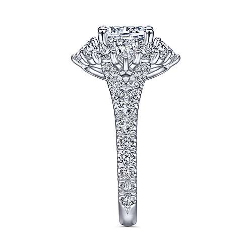 Gabriel & Co 14K White Gold Round Diamond Halo Engagement Ring ER15046R8W44JJ