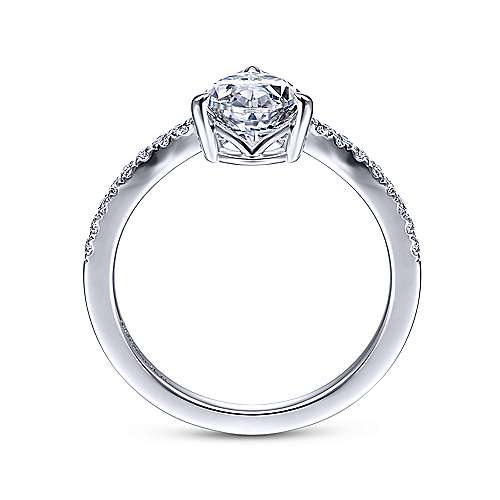 Gabriel &amp; Co 14K White Gold Free Form Pear Shape Diamond Engagement Ring ER15086P4W44JJ