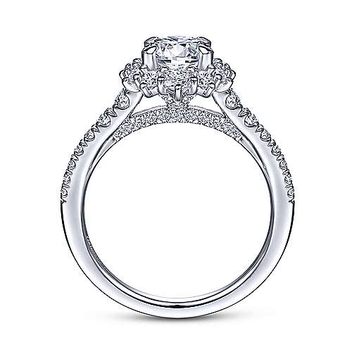 Gabriel & Co 14K White Gold Round Diamond Halo Engagement Ring ER15172R4W44JJ