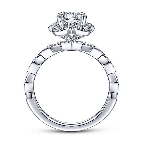Gabriel & Co 14K White Gold Round Diamond Halo Engagement Ring ER15230R4W44JJ