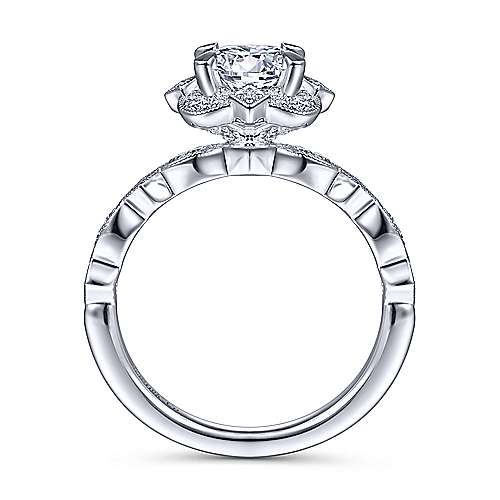Gabriel & Co 14K White Gold Round Diamond Halo Engagement Ring ER15231R4W44JJ