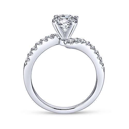 Gabriel &amp; Co 14K White Gold Round Bypass Diamond Engagement Ring  ER4249W44JJ